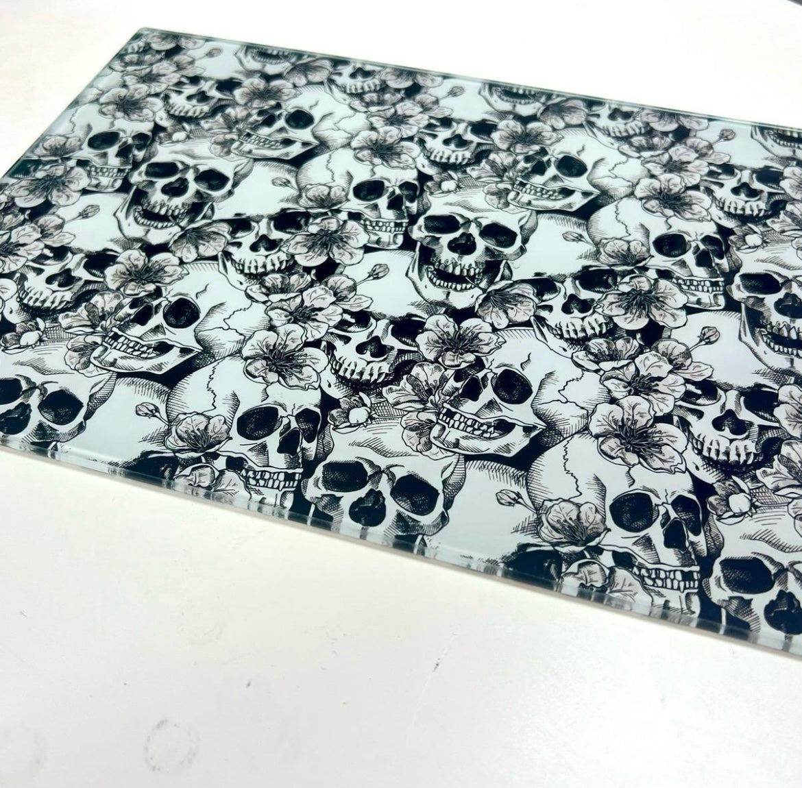 Skulls Glass Chopping Boards