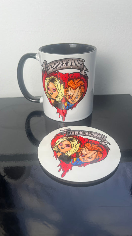 Chucky & Tiffany Mug & Coaster Set