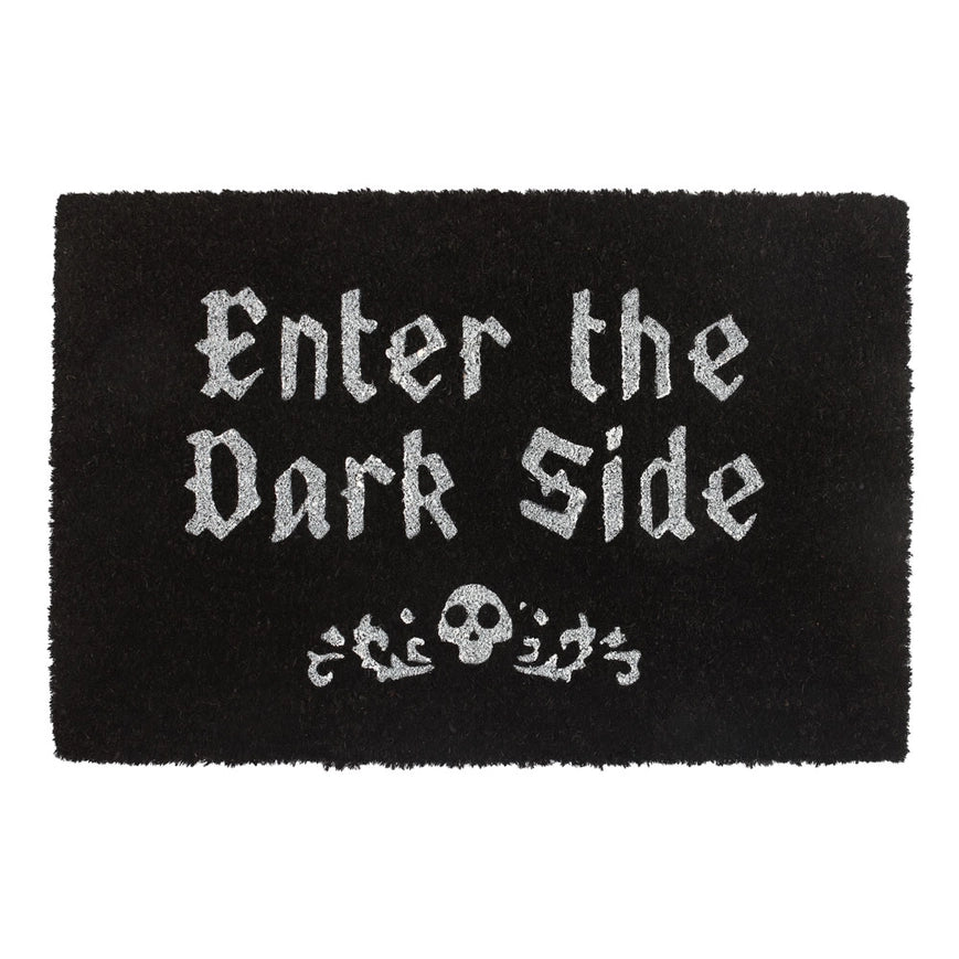 Gothic Black Enter the Dark Side Coir Doormat
