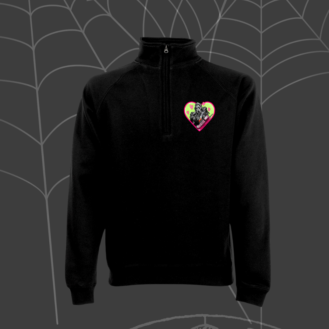 1/4 Zip Black Ghostie Top