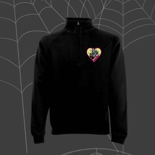 1/4 Zip Black Ghostie Top