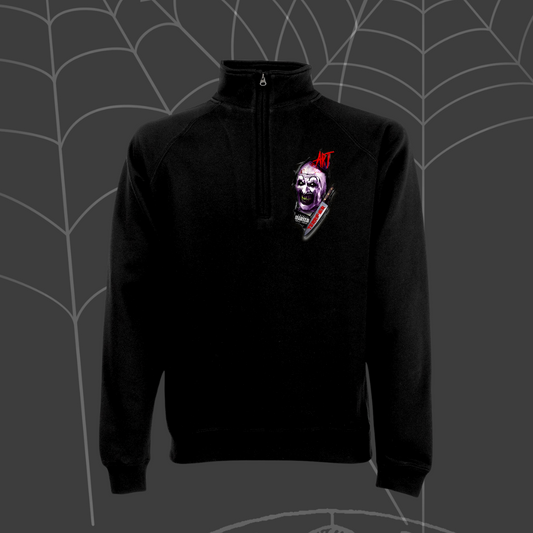 1/4 Zip Black Art the Clown Top