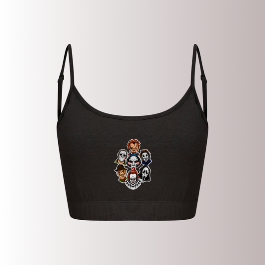 White Horror Legends Cropped Bra
