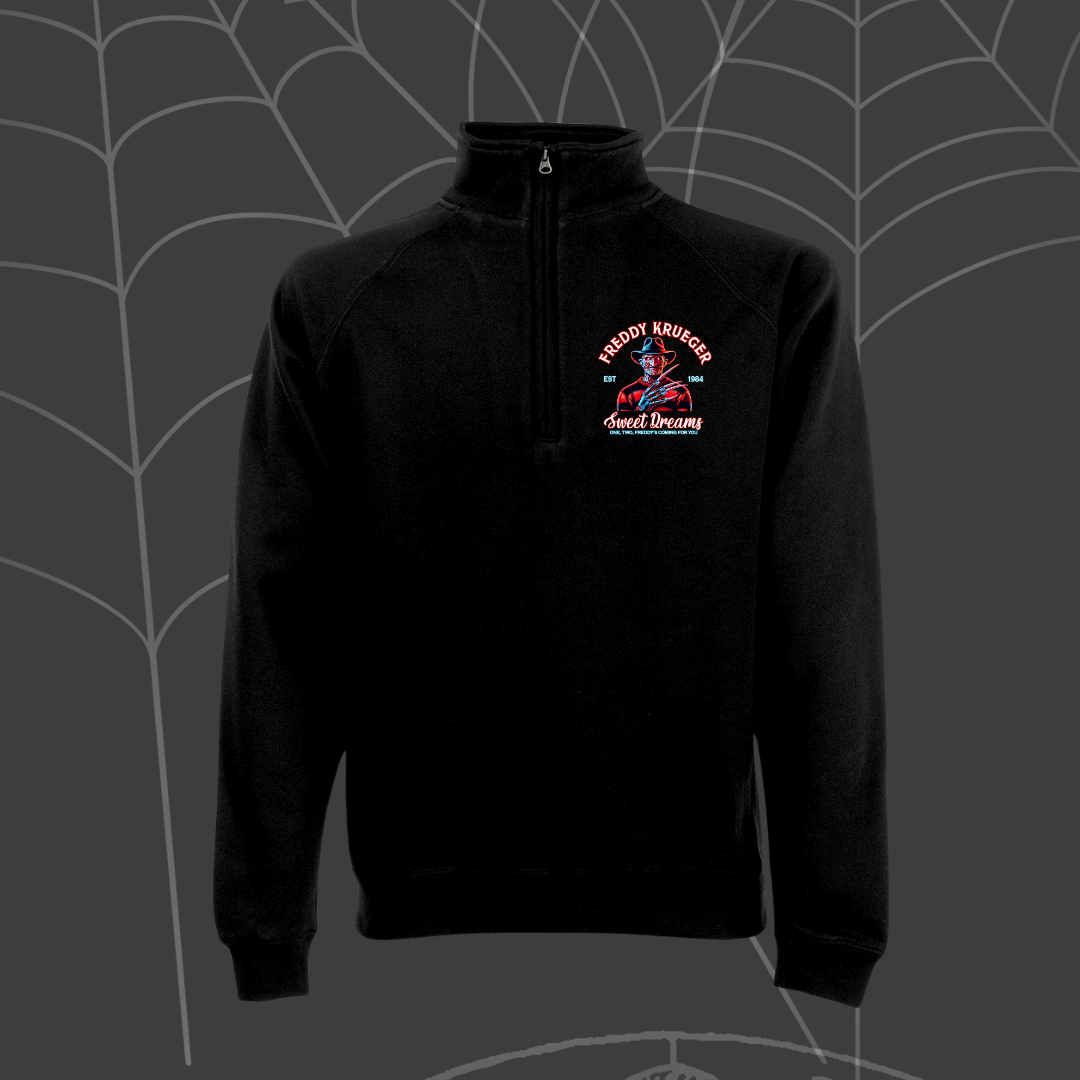 1/4 Zip Black Freddy Krueger Top