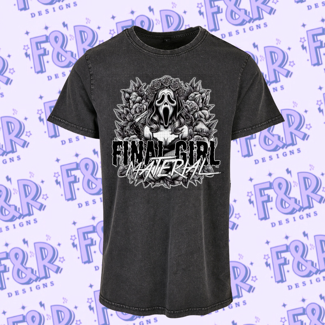 Black Acid wash Final Girl Tee