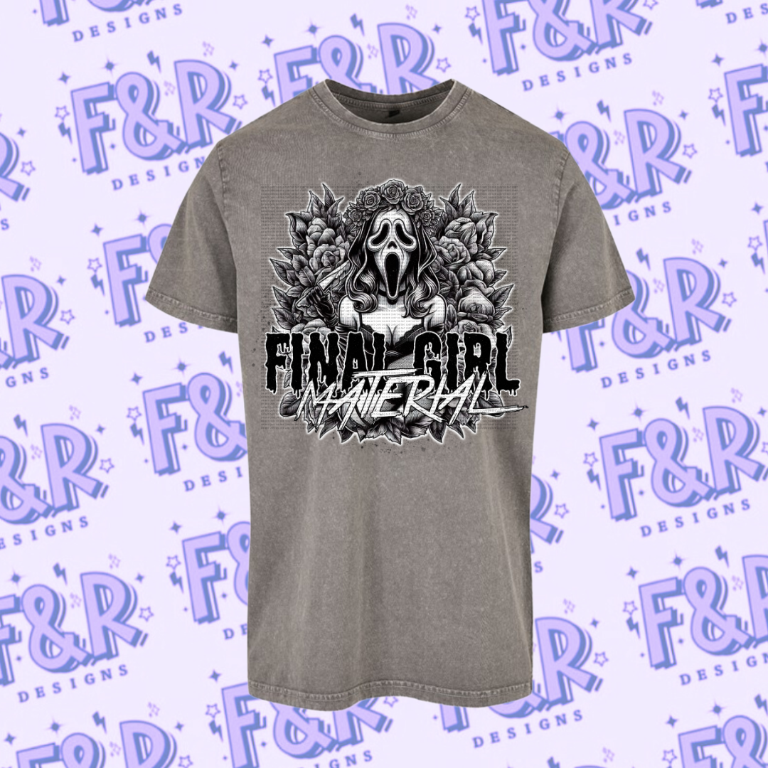 Grey Acid wash Final Girl Tee