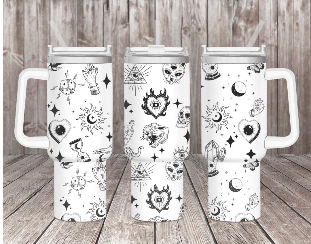 Black Tattoo Style 40oz Tumbler